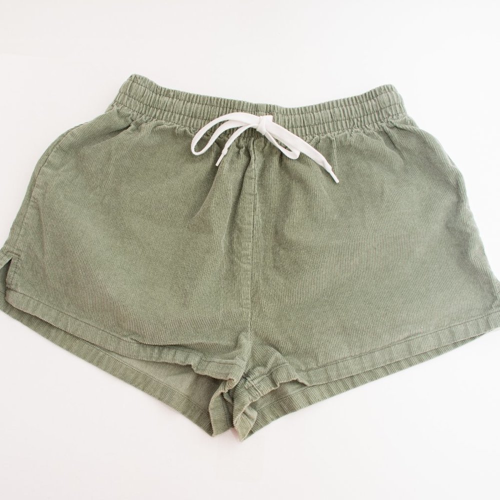 Urban Outfitters Green Drawstring Corduroy Shorts